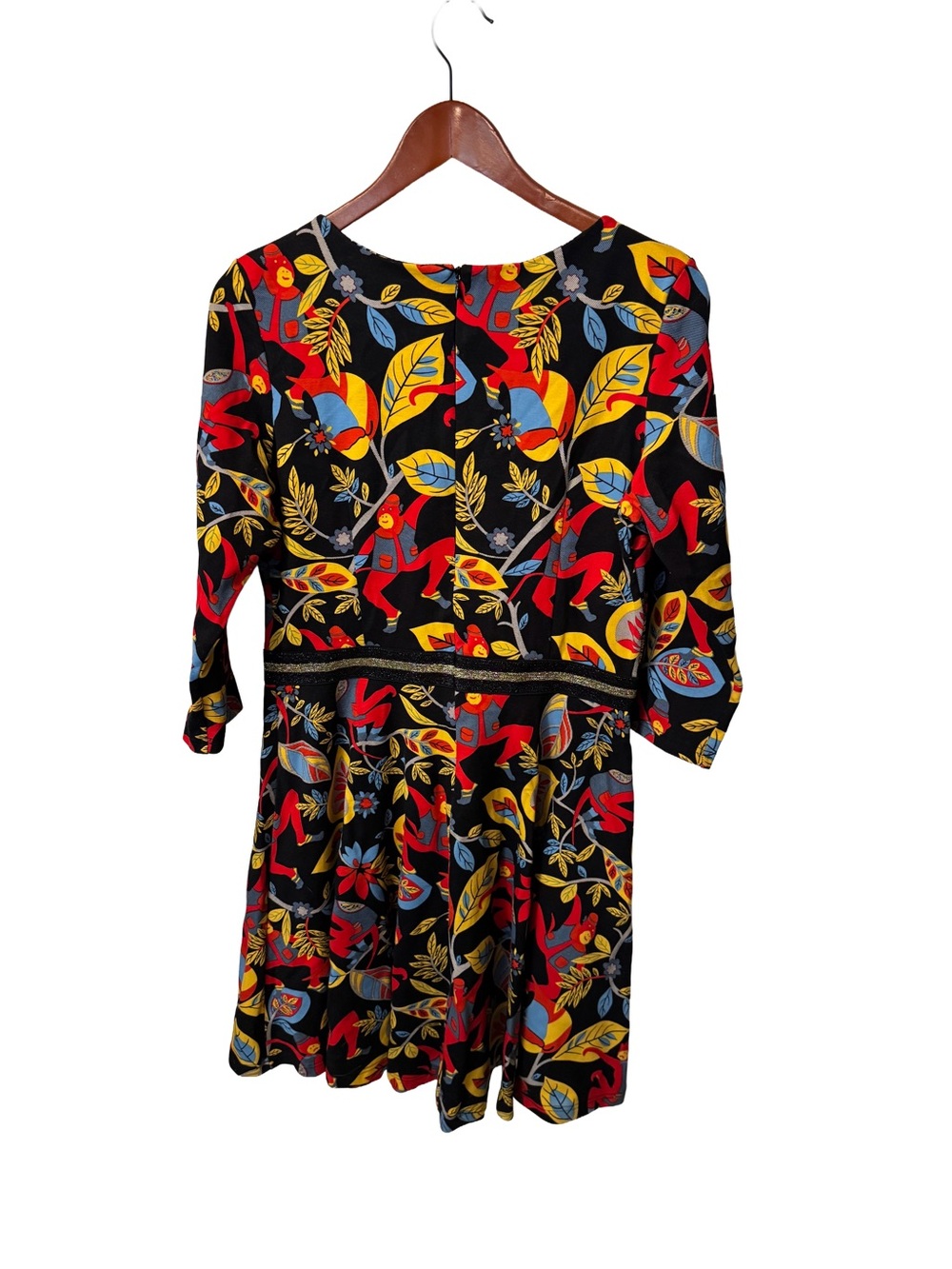 Traffic People (Anthropologie) Black Floral-Print Long Sleeve A-Line Dress - Picture 2 of 5